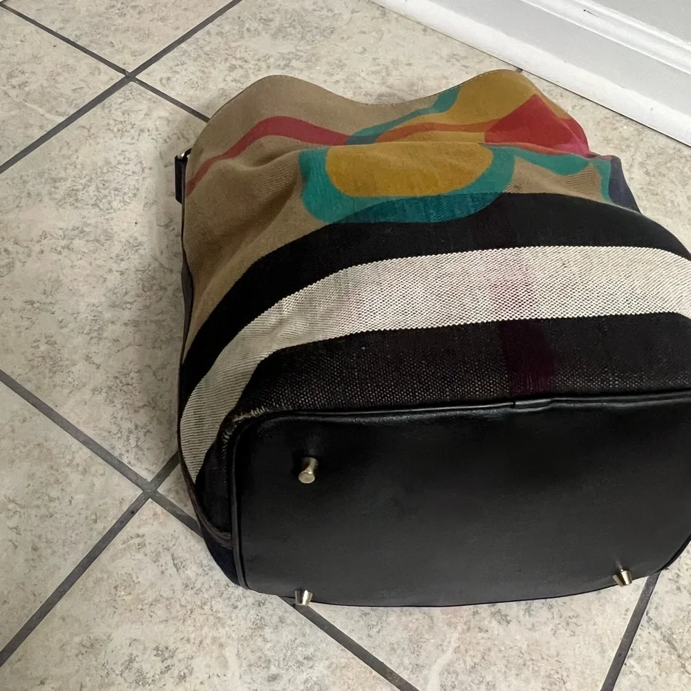 Burberry  Canvas Mega Check Medium Ashby Pop Elements Hobo Handbag - Picture 8 of 14